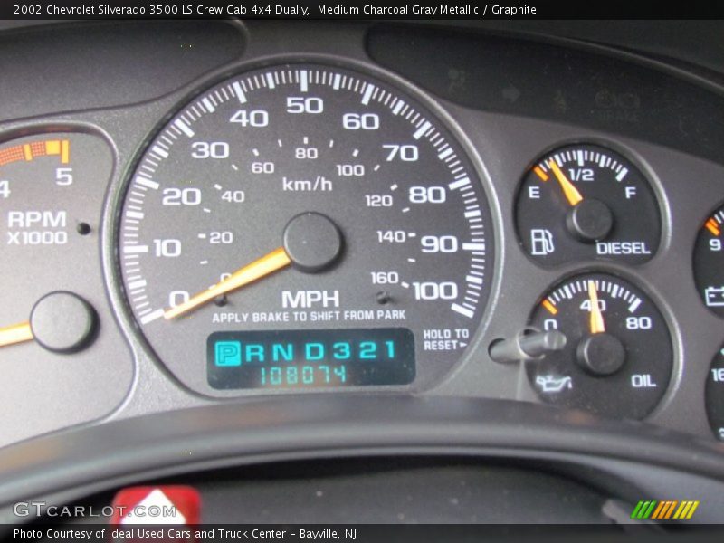 Medium Charcoal Gray Metallic / Graphite 2002 Chevrolet Silverado 3500 LS Crew Cab 4x4 Dually