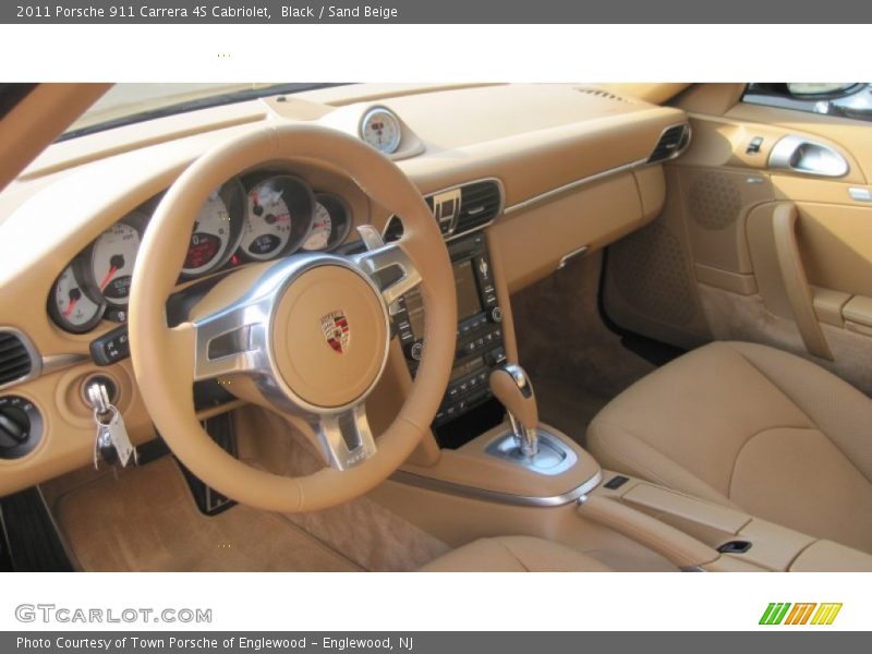 Black / Sand Beige 2011 Porsche 911 Carrera 4S Cabriolet