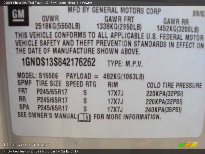 Silverstone Metallic / Pewter 2004 Chevrolet TrailBlazer LS