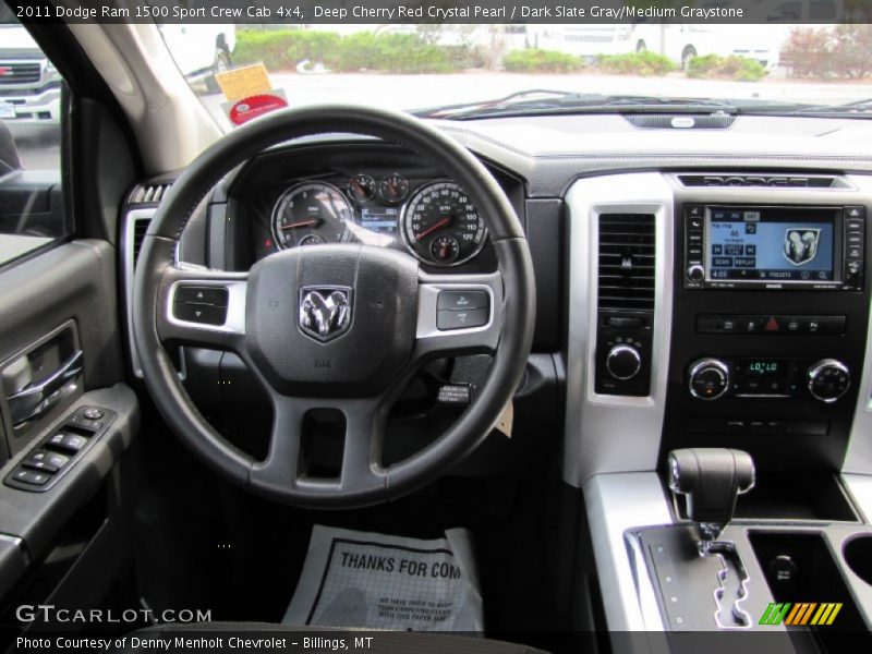 Deep Cherry Red Crystal Pearl / Dark Slate Gray/Medium Graystone 2011 Dodge Ram 1500 Sport Crew Cab 4x4