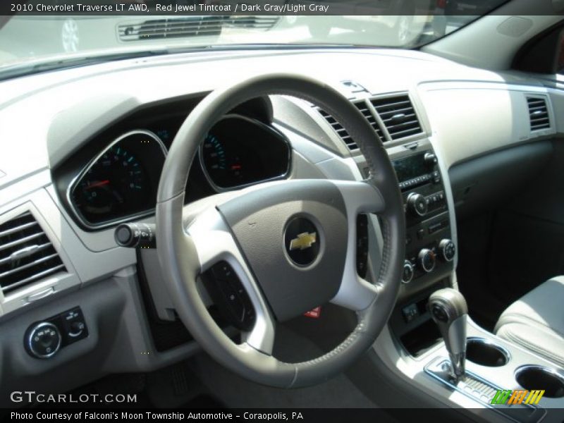 Red Jewel Tintcoat / Dark Gray/Light Gray 2010 Chevrolet Traverse LT AWD