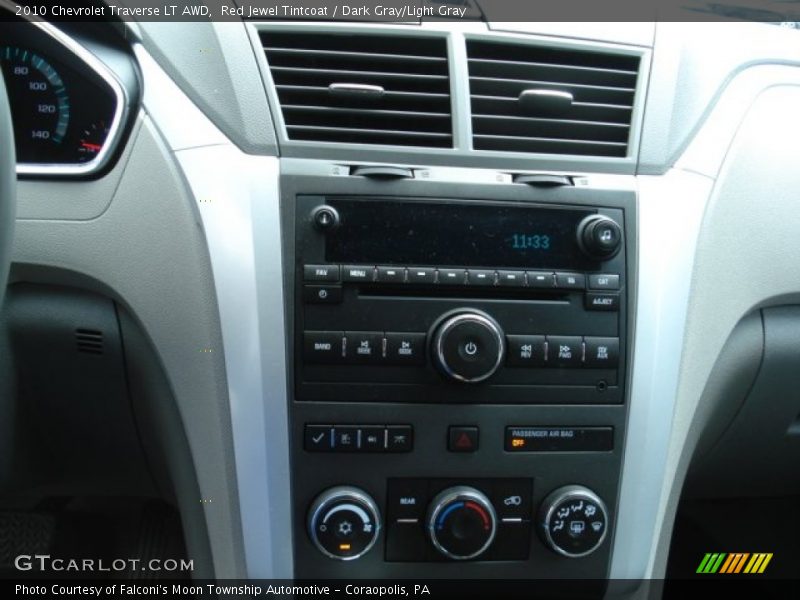 Red Jewel Tintcoat / Dark Gray/Light Gray 2010 Chevrolet Traverse LT AWD