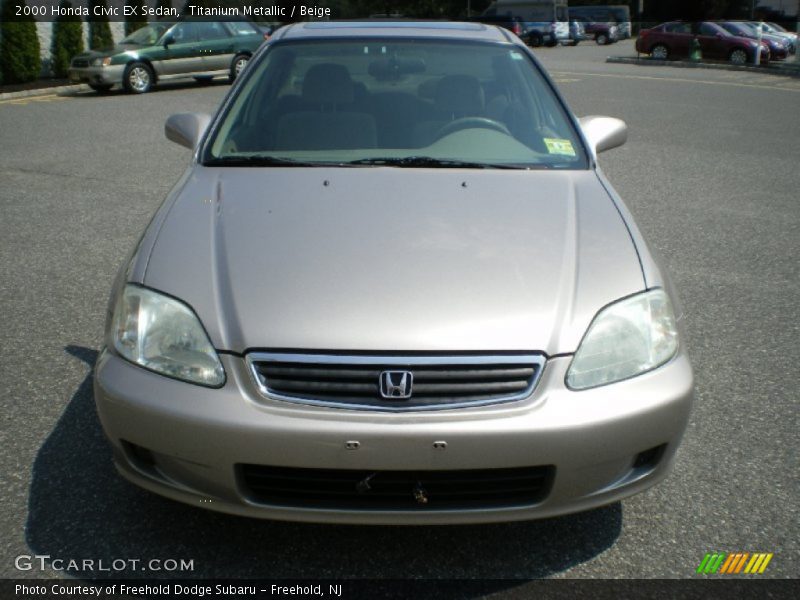 Titanium Metallic / Beige 2000 Honda Civic EX Sedan