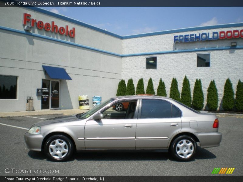Titanium Metallic / Beige 2000 Honda Civic EX Sedan