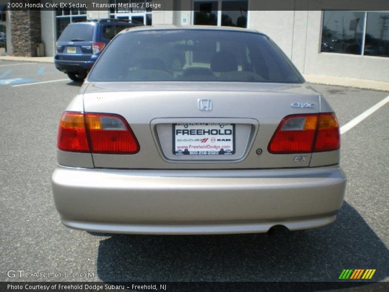 Titanium Metallic / Beige 2000 Honda Civic EX Sedan