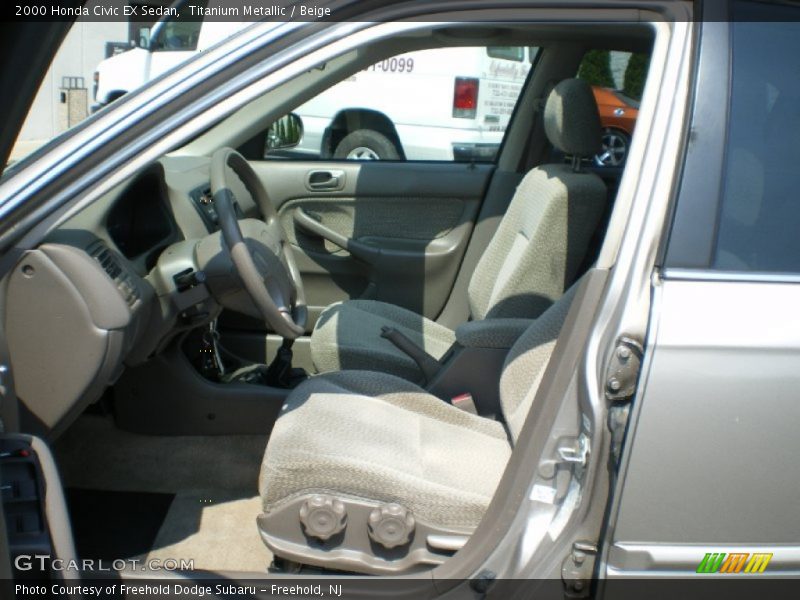 Titanium Metallic / Beige 2000 Honda Civic EX Sedan