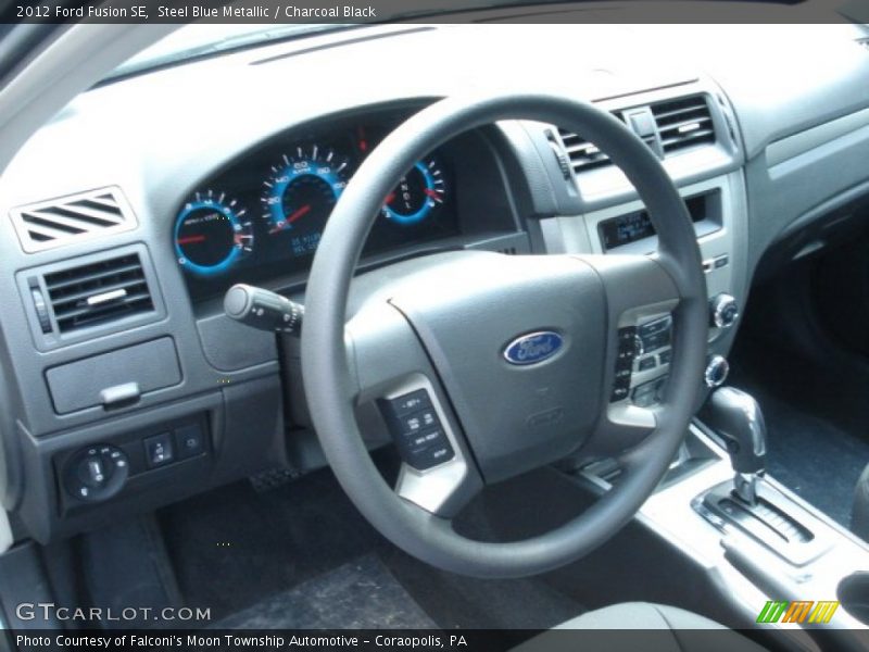 Steel Blue Metallic / Charcoal Black 2012 Ford Fusion SE