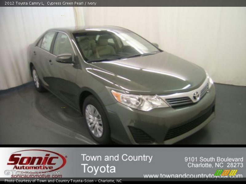 Cypress Green Pearl / Ivory 2012 Toyota Camry L