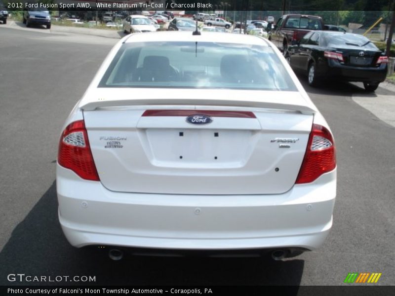 White Platinum Tri-Coat / Charcoal Black 2012 Ford Fusion Sport AWD