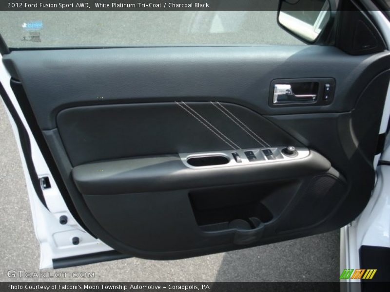 White Platinum Tri-Coat / Charcoal Black 2012 Ford Fusion Sport AWD