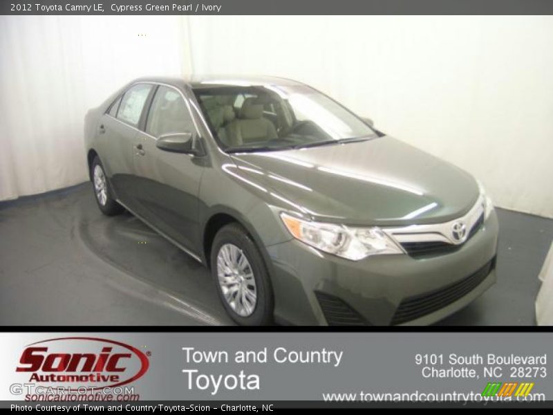 Cypress Green Pearl / Ivory 2012 Toyota Camry LE