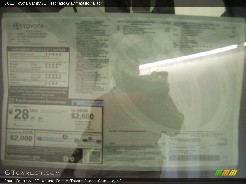 Magnetic Gray Metallic / Black 2012 Toyota Camry SE