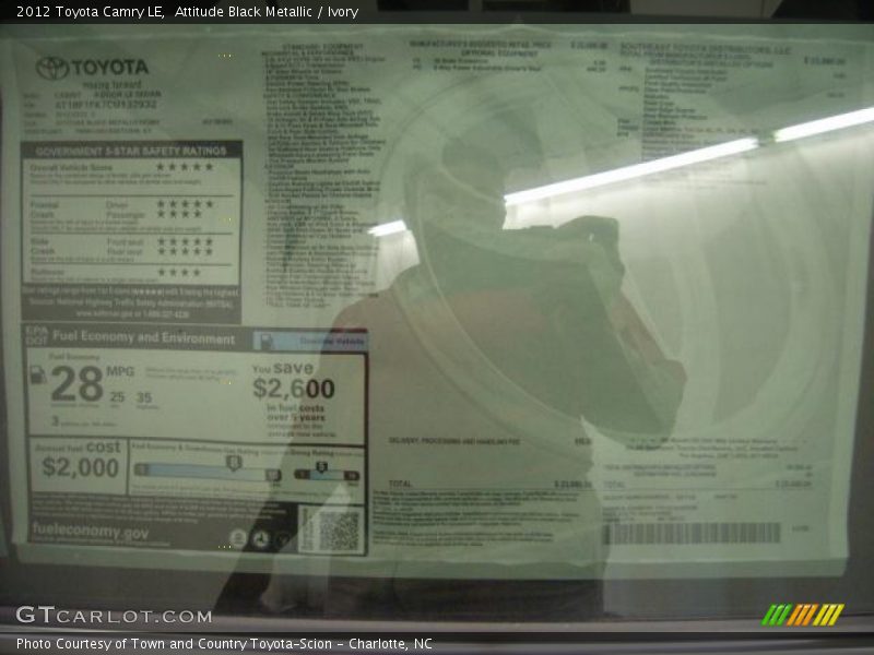 Attitude Black Metallic / Ivory 2012 Toyota Camry LE