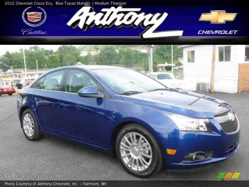 Blue Topaz Metallic / Medium Titanium 2012 Chevrolet Cruze Eco