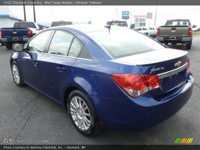 Blue Topaz Metallic / Medium Titanium 2012 Chevrolet Cruze Eco