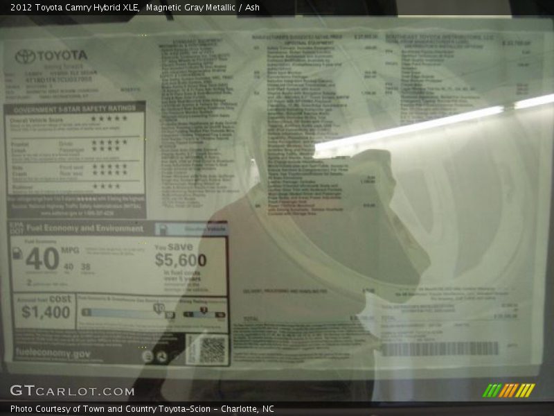 Magnetic Gray Metallic / Ash 2012 Toyota Camry Hybrid XLE