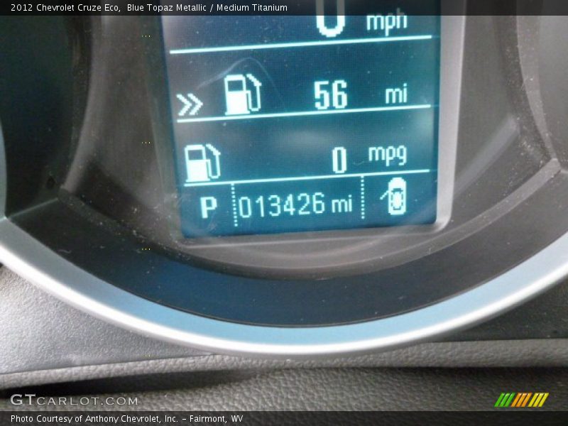 Blue Topaz Metallic / Medium Titanium 2012 Chevrolet Cruze Eco
