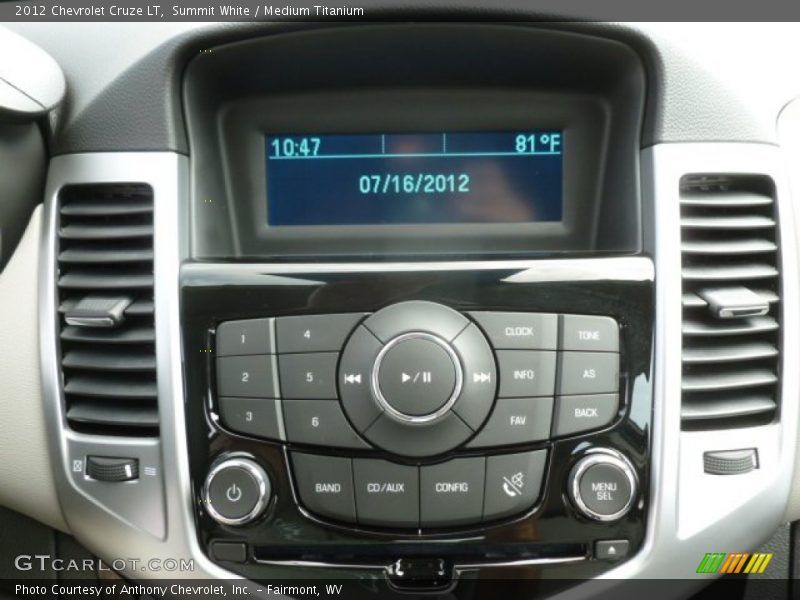 Summit White / Medium Titanium 2012 Chevrolet Cruze LT