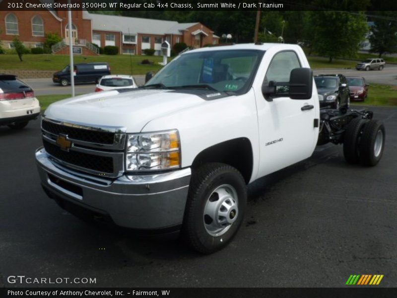 Summit White / Dark Titanium 2012 Chevrolet Silverado 3500HD WT Regular Cab 4x4 Chassis