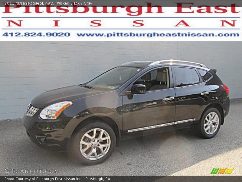 Wicked Black / Gray 2011 Nissan Rogue SL AWD