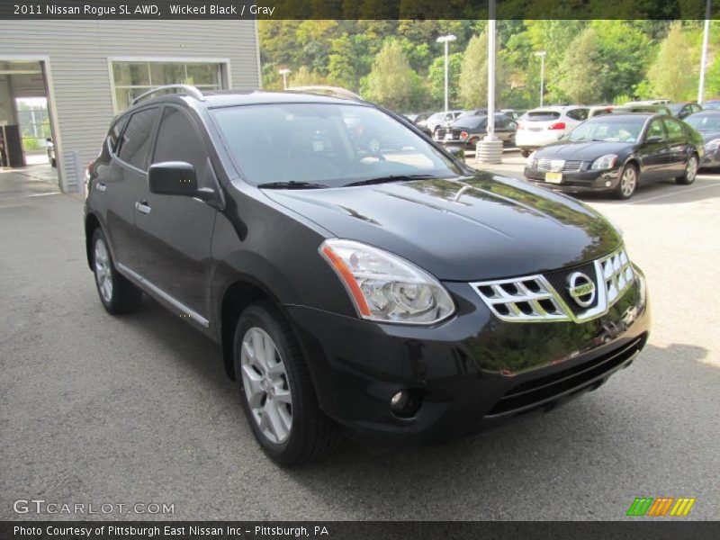 Wicked Black / Gray 2011 Nissan Rogue SL AWD