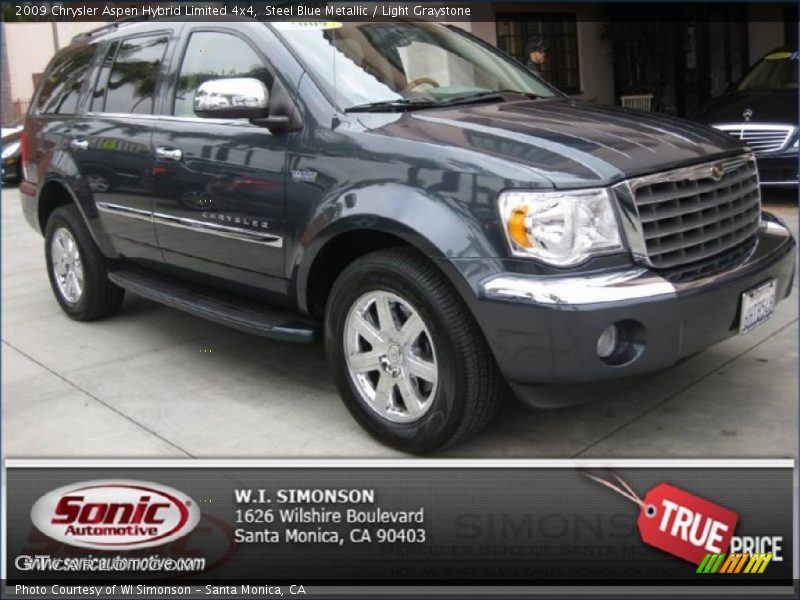 Steel Blue Metallic / Light Graystone 2009 Chrysler Aspen Hybrid Limited 4x4