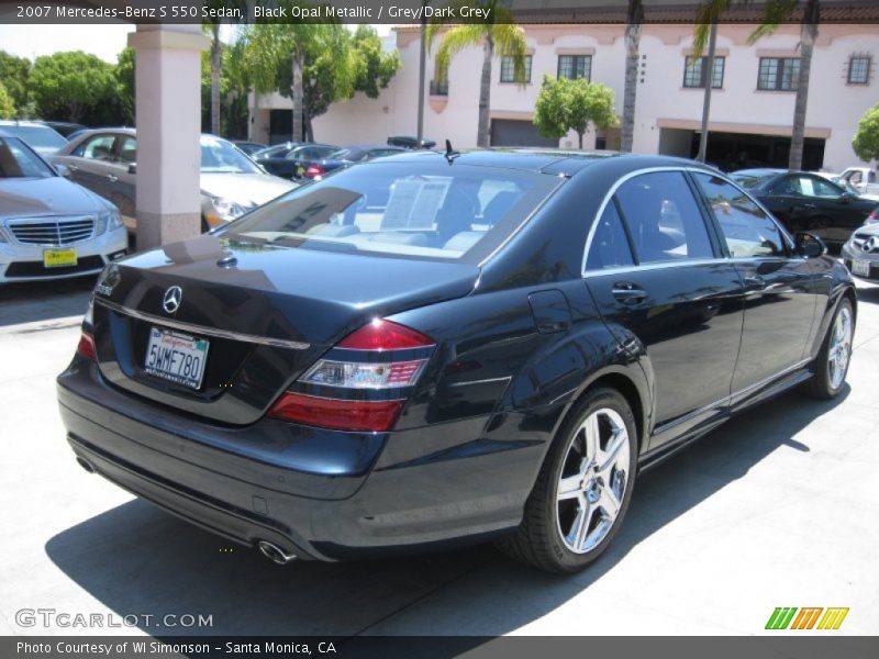 Black Opal Metallic / Grey/Dark Grey 2007 Mercedes-Benz S 550 Sedan