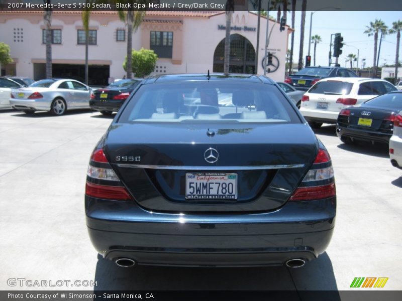 Black Opal Metallic / Grey/Dark Grey 2007 Mercedes-Benz S 550 Sedan