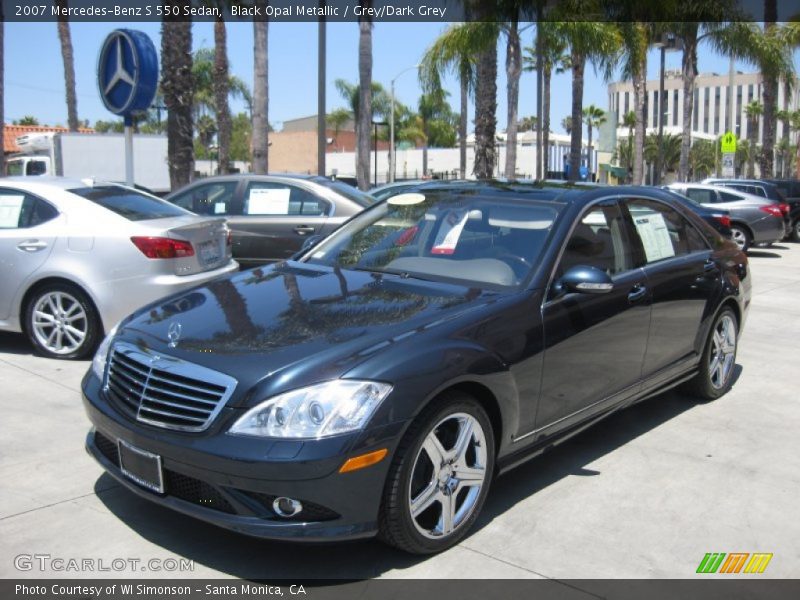 Black Opal Metallic / Grey/Dark Grey 2007 Mercedes-Benz S 550 Sedan