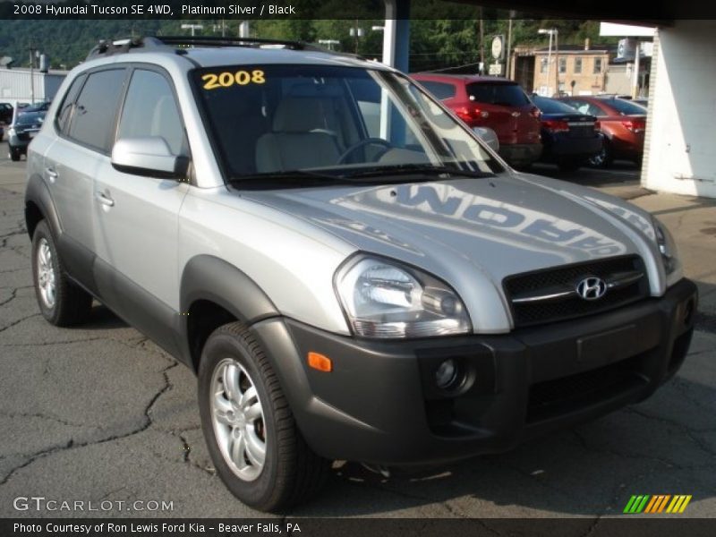 Platinum Silver / Black 2008 Hyundai Tucson SE 4WD