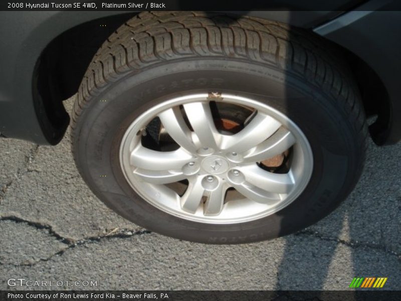 Platinum Silver / Black 2008 Hyundai Tucson SE 4WD