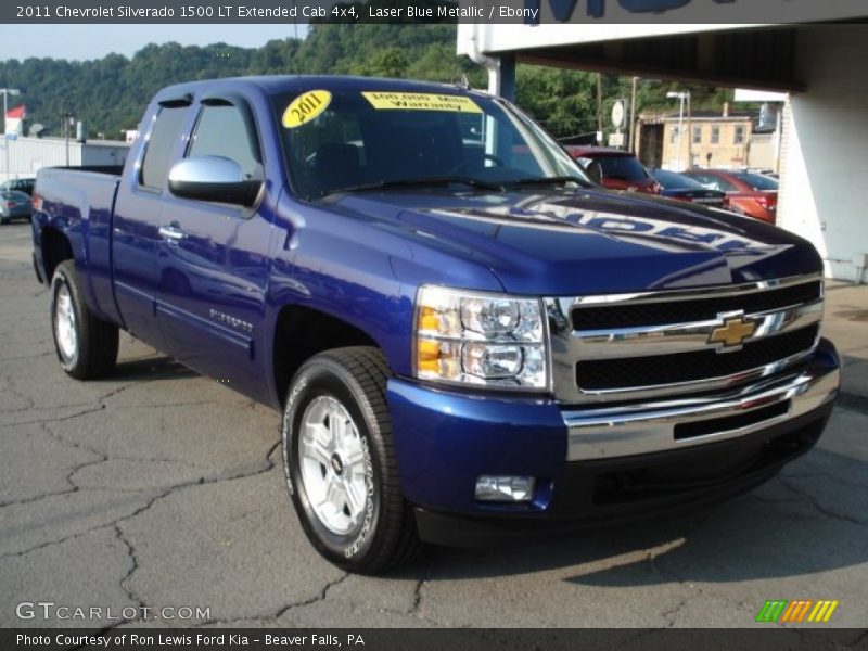 Laser Blue Metallic / Ebony 2011 Chevrolet Silverado 1500 LT Extended Cab 4x4