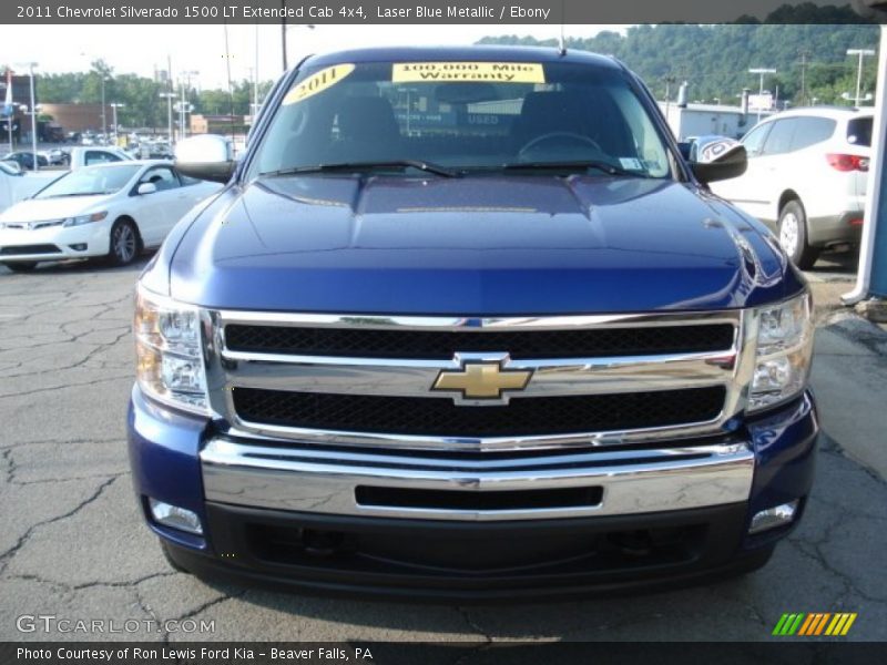 Laser Blue Metallic / Ebony 2011 Chevrolet Silverado 1500 LT Extended Cab 4x4