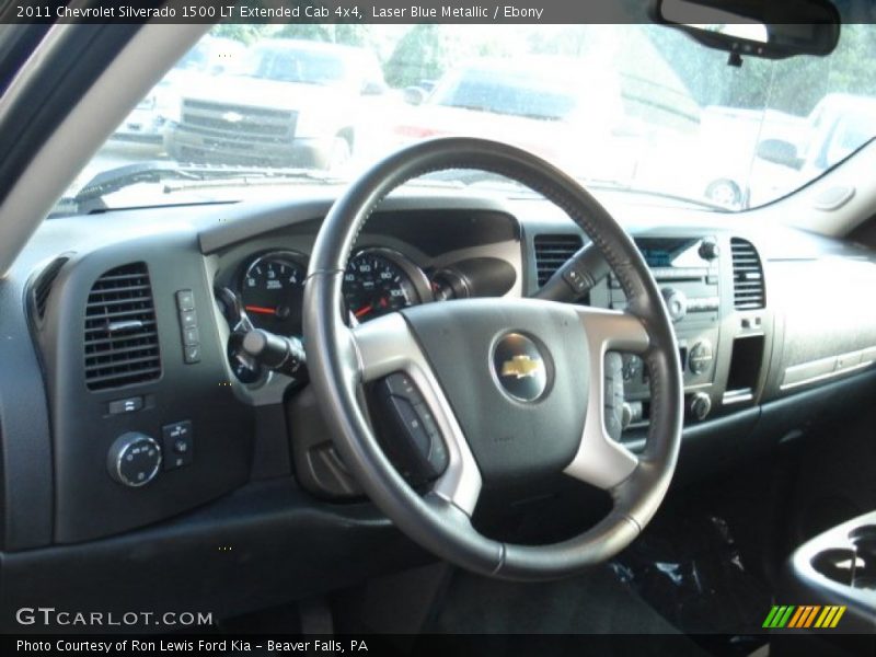 Laser Blue Metallic / Ebony 2011 Chevrolet Silverado 1500 LT Extended Cab 4x4