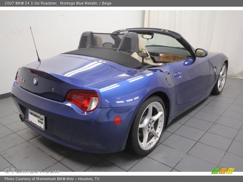 Montego Blue Metallic / Beige 2007 BMW Z4 3.0si Roadster