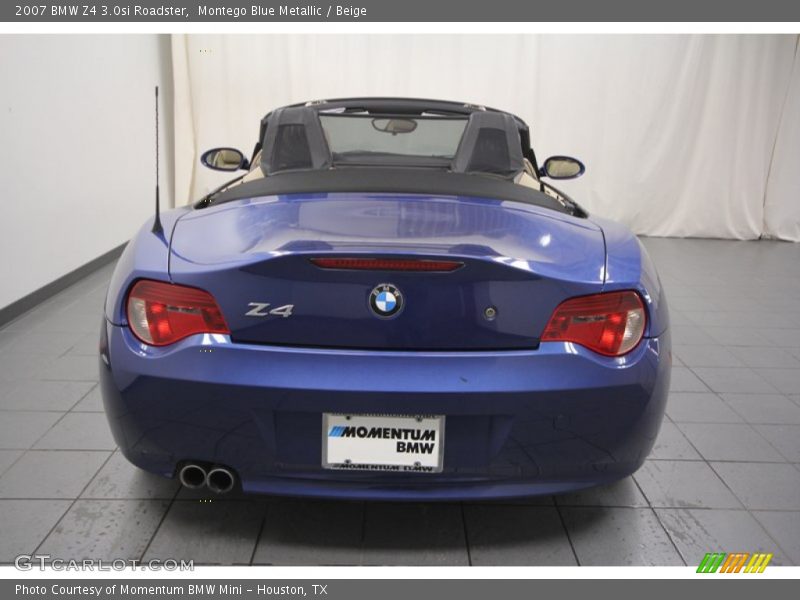 Montego Blue Metallic / Beige 2007 BMW Z4 3.0si Roadster