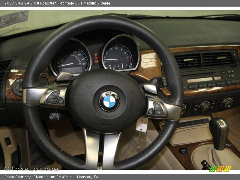 Montego Blue Metallic / Beige 2007 BMW Z4 3.0si Roadster