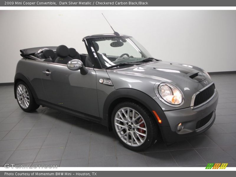 Dark Silver Metallic / Checkered Carbon Black/Black 2009 Mini Cooper Convertible