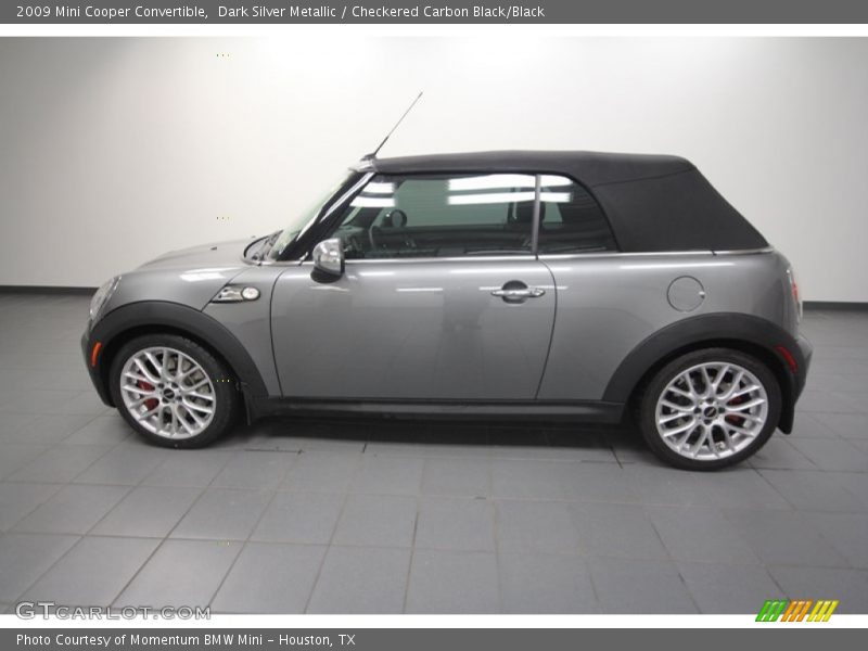 Dark Silver Metallic / Checkered Carbon Black/Black 2009 Mini Cooper Convertible