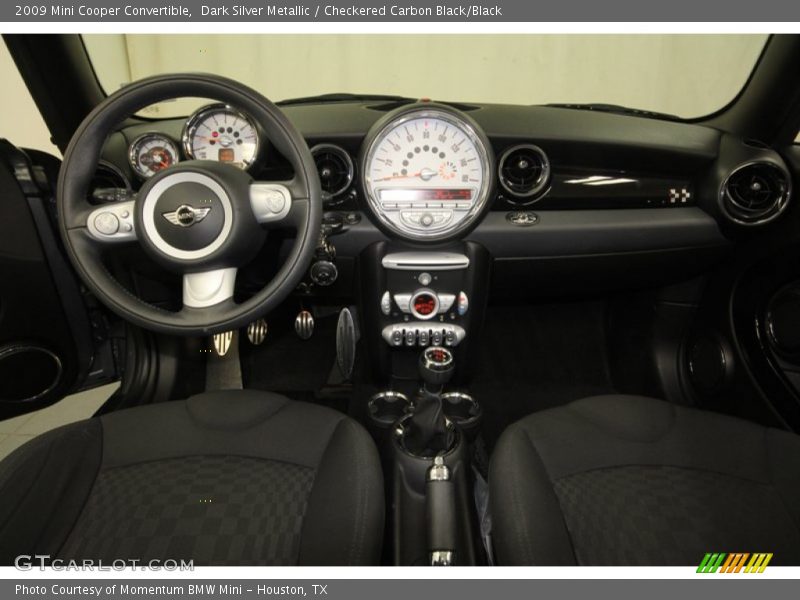 Dark Silver Metallic / Checkered Carbon Black/Black 2009 Mini Cooper Convertible