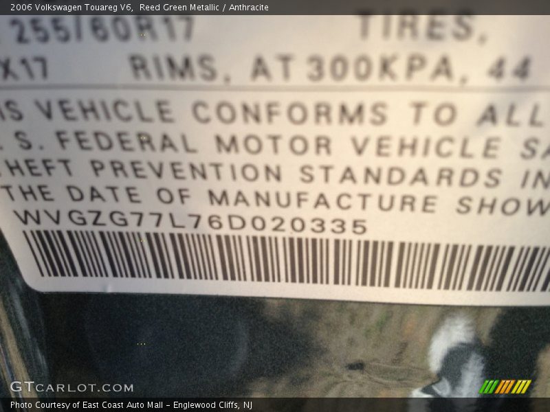 Reed Green Metallic / Anthracite 2006 Volkswagen Touareg V6