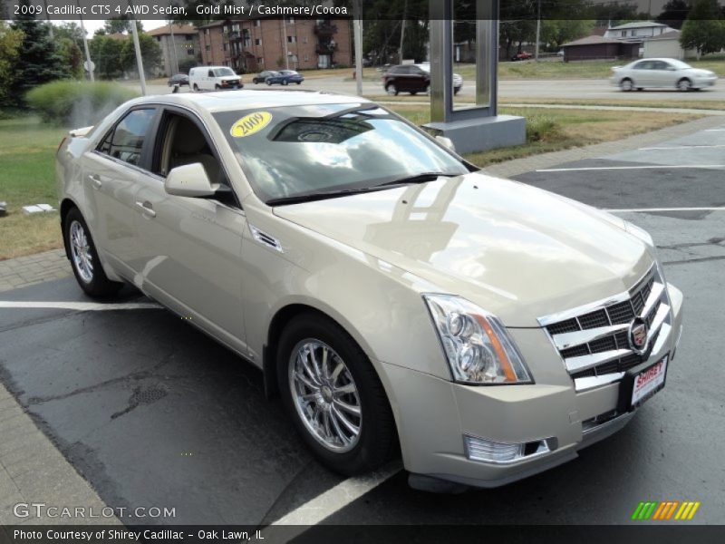Gold Mist / Cashmere/Cocoa 2009 Cadillac CTS 4 AWD Sedan