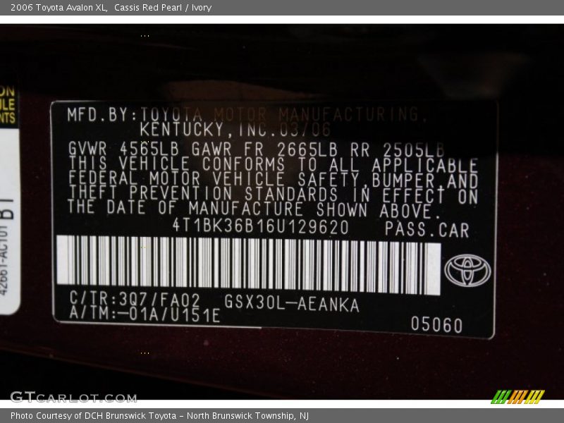 Cassis Red Pearl / Ivory 2006 Toyota Avalon XL