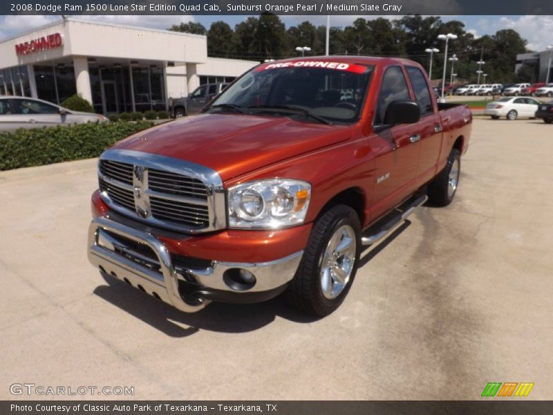 Sunburst Orange Pearl / Medium Slate Gray 2008 Dodge Ram 1500 Lone Star Edition Quad Cab