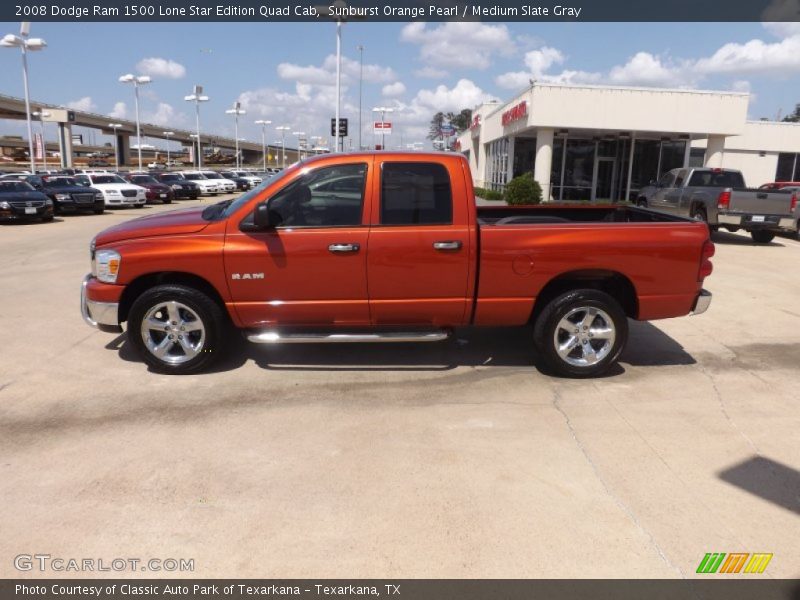 Sunburst Orange Pearl / Medium Slate Gray 2008 Dodge Ram 1500 Lone Star Edition Quad Cab
