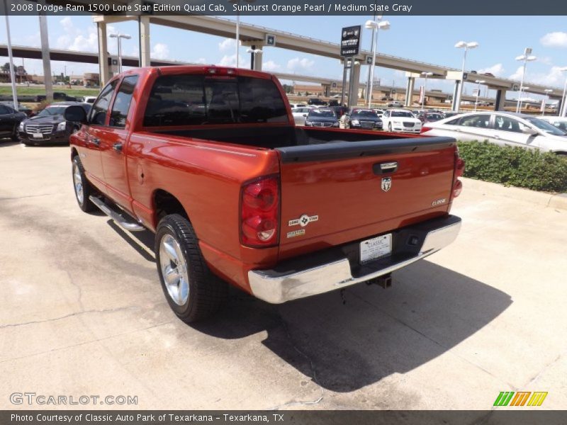 Sunburst Orange Pearl / Medium Slate Gray 2008 Dodge Ram 1500 Lone Star Edition Quad Cab