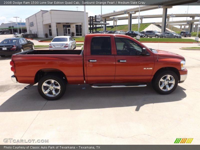 Sunburst Orange Pearl / Medium Slate Gray 2008 Dodge Ram 1500 Lone Star Edition Quad Cab