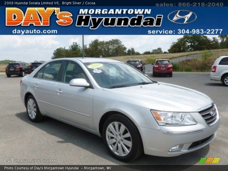 Bright Silver / Cocoa 2009 Hyundai Sonata Limited V6