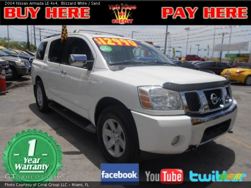 Blizzard White / Sand 2004 Nissan Armada LE 4x4