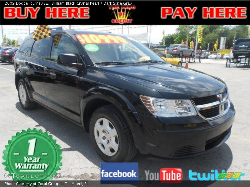 Brilliant Black Crystal Pearl / Dark Slate Gray 2009 Dodge Journey SE